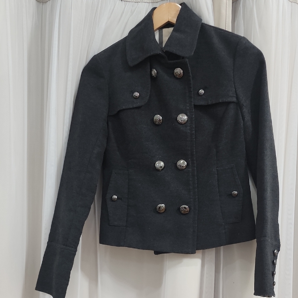 Women's Black Double-Breasted Jacket